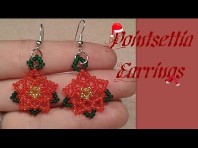 Pointsettia Flower Earrings Beading Tutorial by HoneyBeads1