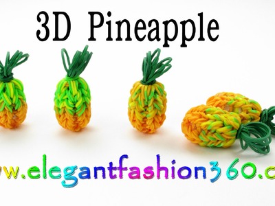 Rainbow Loom Pineapple 3D Charm - How to loom bands