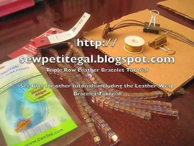 Triple Row Beaded Leather Bracelet DIY Tutorial