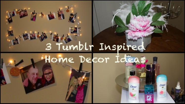 3 Tumblr Inspired Home Decor DIY:Perfume Tray, Glitter Vase & String Light! | Pinkl0vexx