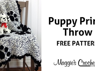 Puppy Prints Afghan Free Crochet Pattern - Right Handed