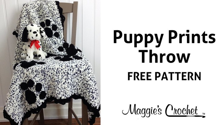 Puppy Prints Afghan Free Crochet Pattern - Right Handed