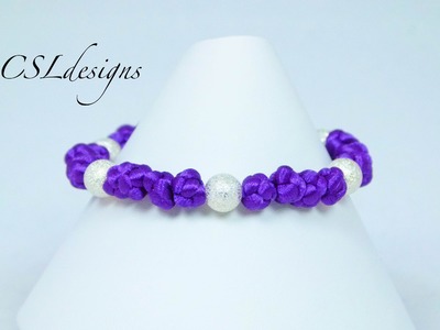 Button knot bracelet with beads