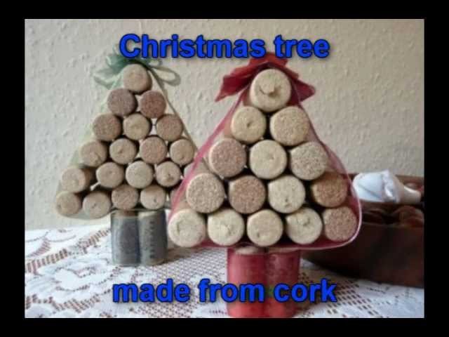 Craft ideas for Christmas - Christmas tree made from cork