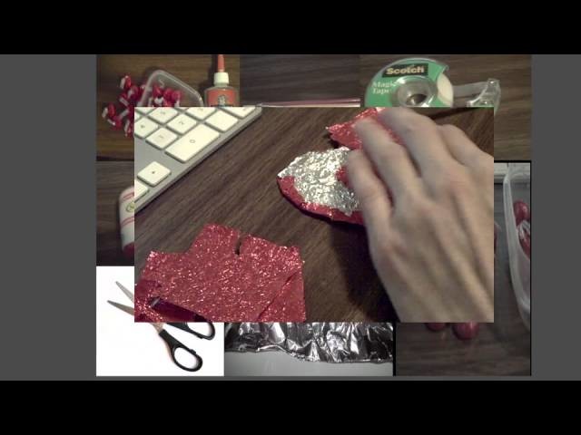 Diy How make red heart tin foil for valentine's day for all ages.