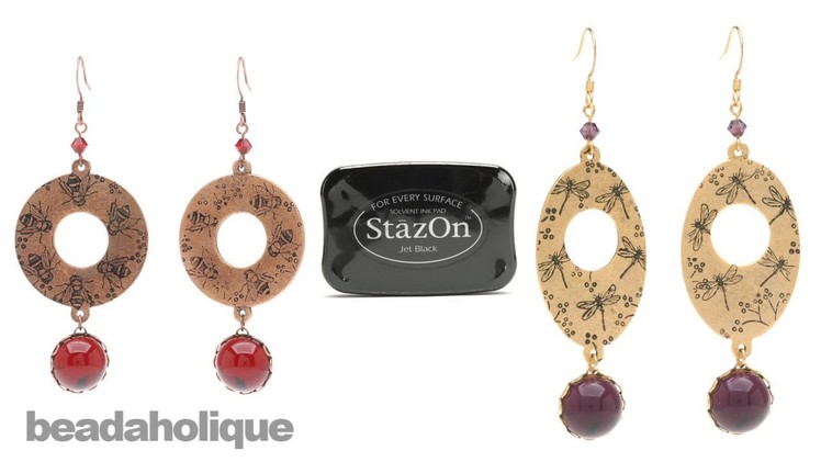 How to Use StazOn Ink and Rubber Stamps in Jewelry & Make Earrings