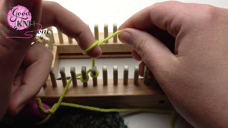Loom Knit Cast On: Half Hitch Cast On or Backwards loop