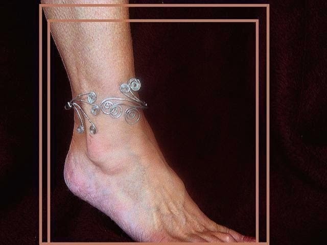 MAKE A SCROLLED WIRE ANKLET, wire jewelry, how to lesson, video tutorial