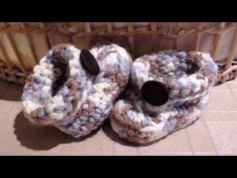 Chunky Crochet Boy Baby Booties