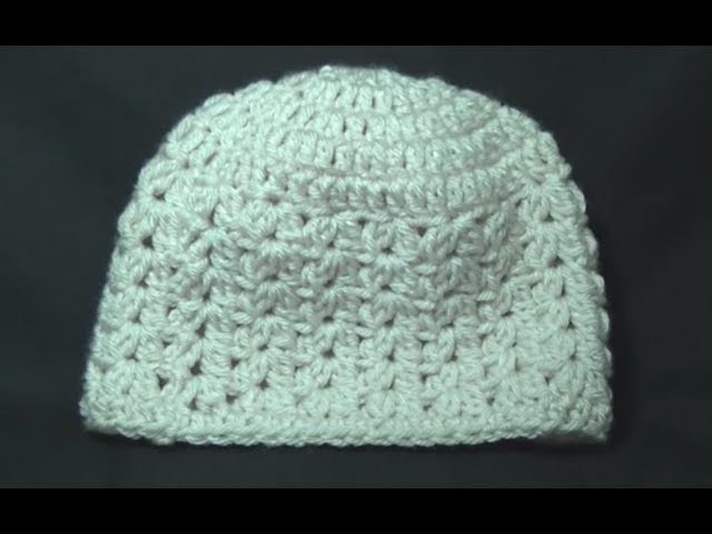 Cluster V Stitch Hat Crochet Tutorial