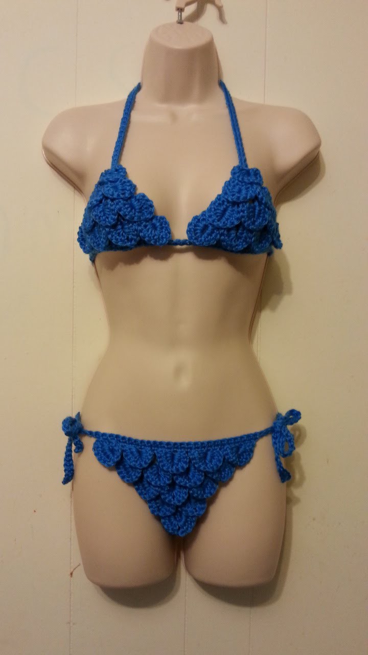 #Crochet Crocodile Stitch Crochet Bikini Lingerie Under Garment any size #TUTORIAL