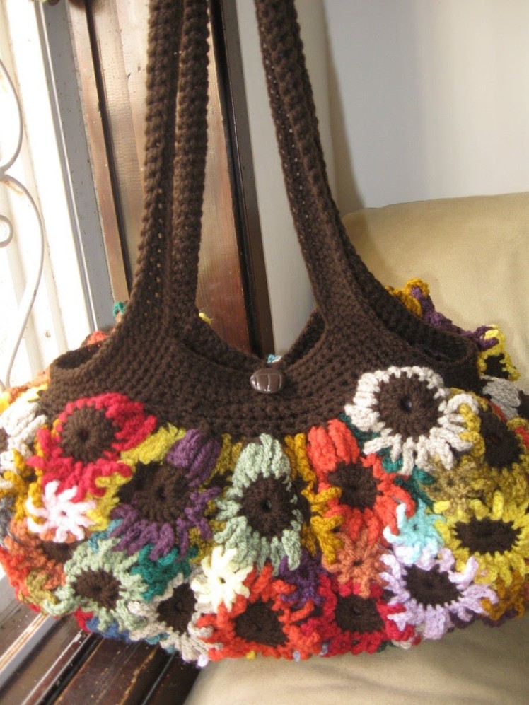Crochet Flower Purse Tutorial 1 - Making the Flowers