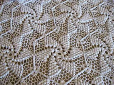 Crocheted Popcorn Pinwheel Bed Spread by Frances Johnson