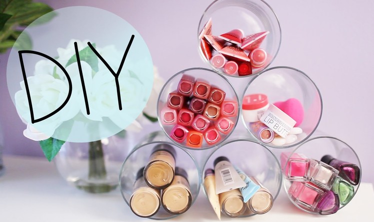 DIY Candle Jar Organizer & Ideas to Upcycle Bath & Body Works Jars {Makeup organizer}