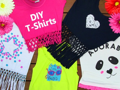DIY Clothes! DIY 5 T-Shirt Crafts (T-Shirt Cutting Ideas and Projects with 5 Outfits)