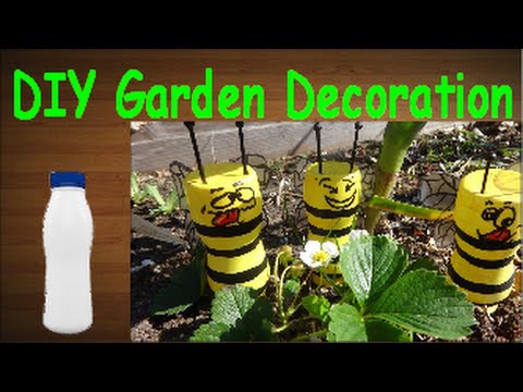 DIY Crafts: Recycling Plastic Bottles Funny Honeybees for Your Garden Decoration