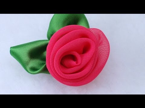 DIY Fabric Flower Vintage Rose, Chiffon flower Tutorial, Variant  #3