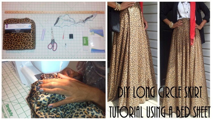 DIY| Long Circle Skirt Tutorial Part 1 | Using a Bed Sheet