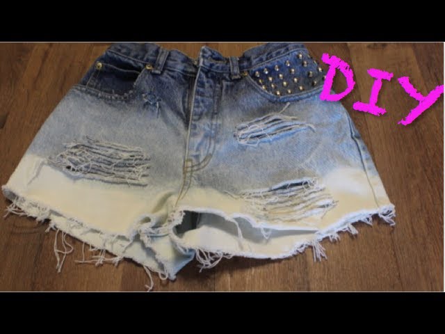 DIY: Ombre Distressed High-Waisted Denim Shorts | CHEAP & EASY!