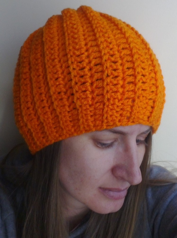 Easy Ribbed Hat Crochet Tutorial - Can be made into a slouch
