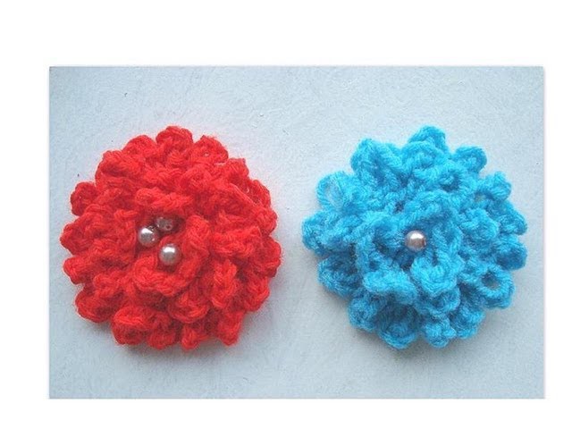 Easy Ruffled Beginner Crochet Flower.