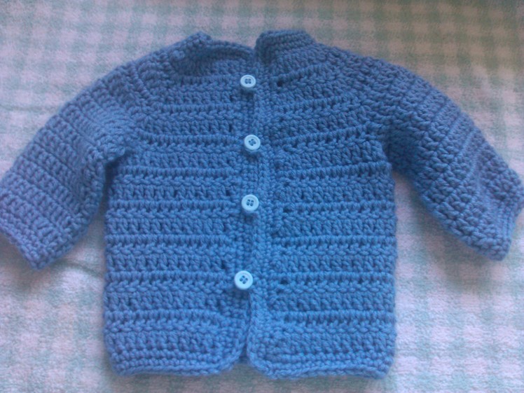 Easy to crochet baby cardigan (Video 1). crochet baby sweater