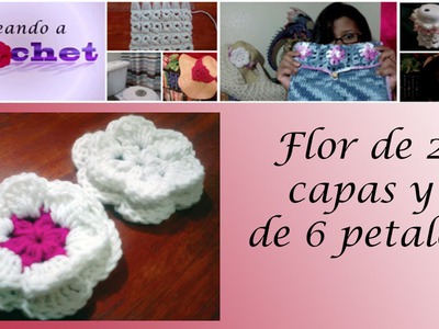 Flor de 2 capas de 6 petalos - Tutorial de tejido crochet