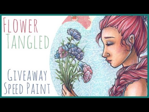 "Flower Tangled" - Third Prize Giveaway Art Speed Drawing!