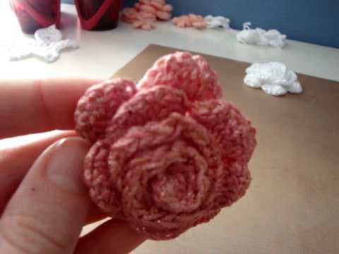 Glimmer misted crochet rose