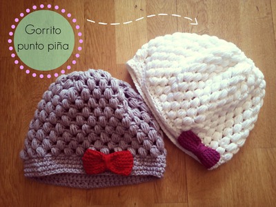 Gorro de ganchillo fácil punto piña - Crochet Hat Puff Stitch (Tutorial paso a paso)