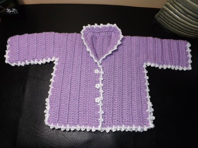 How to Crochet a Baby Sweater Lilac