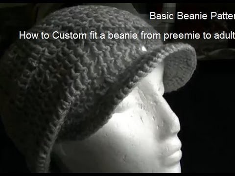 How to Crochet a Brim.Peak onto a Beanie
