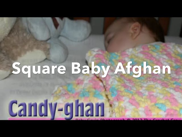 How To Crochet Baby Pitter Patter Afghan - granny square blanket (CC Closed Captions)
