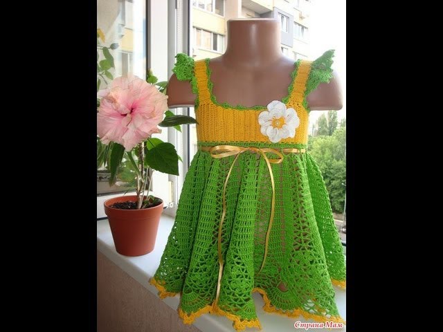 How to crochet dress for girl free pattern