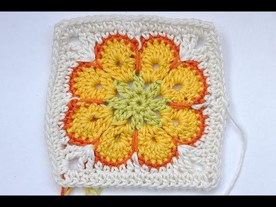 How to Crochet * Granny Square "Somalia" * African Flower * Paperweight