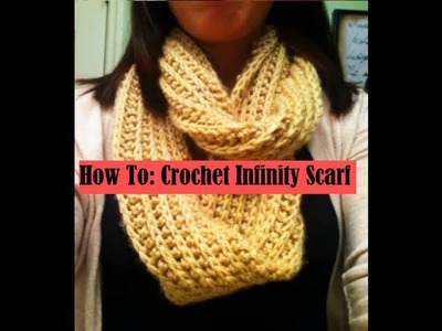 ♡ How To: Crochet Ribbed Infinity Scarf