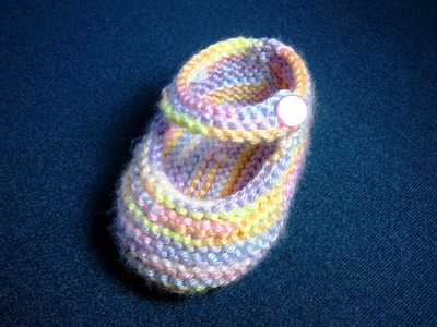 How to Knit Basic Mary Jane Baby Booties Part 2 (Left Bootie)