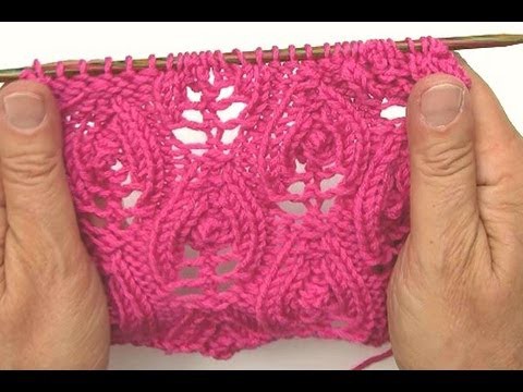 How to Knit * Lace stitch "Flaming Hearts" reversible * knitting stitch