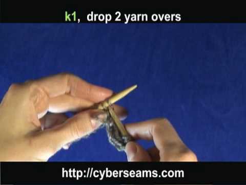 How to Knit: Scarf Pattern - k1, yo twice, & Drop Yarn Over