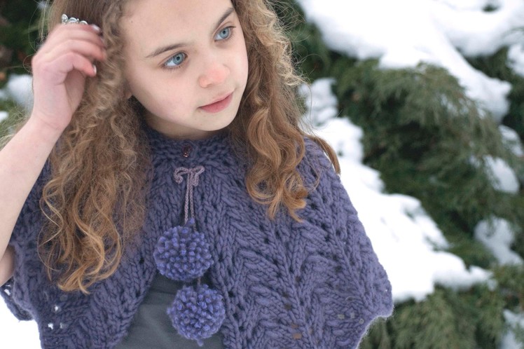How to knit the beautiful lace stitch featured in the Lace Capelet knitting pattern