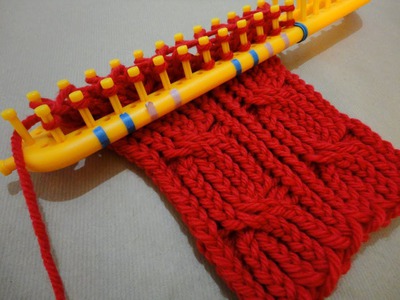 How to Loom Knit a Cabled Scarf with a rectangular loom (DIY Tutorial)