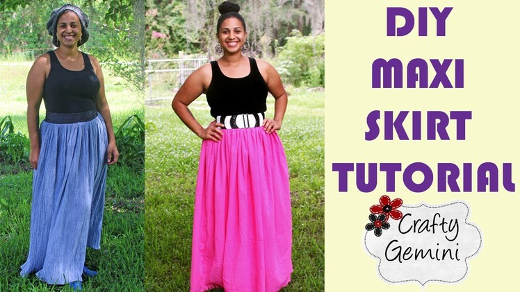 How to Make a Maxi Skirt- DIY Tutorial- NO ELASTIC waistband