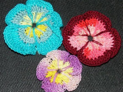 How to make a Multi Color Crochet Flower Pansy Crochet Geek