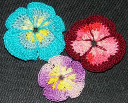 How to make a Multi Color Crochet Flower Pansy Crochet Geek