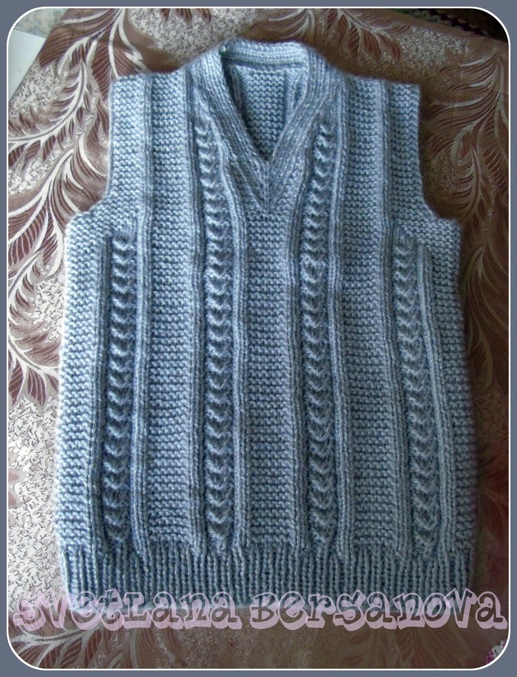 Жилет спицами. Vest knitting