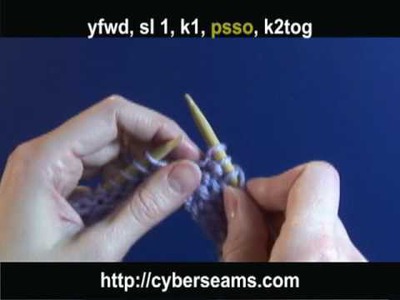 Knitting Abbreviations - yfwd sl1 k1 psso k2tog
