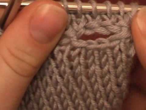 Knitting one-row button holes