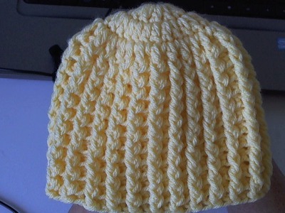 Learn to crochet Easy Ribbed Beanie.Cap Style 1  (Tambien en Español)