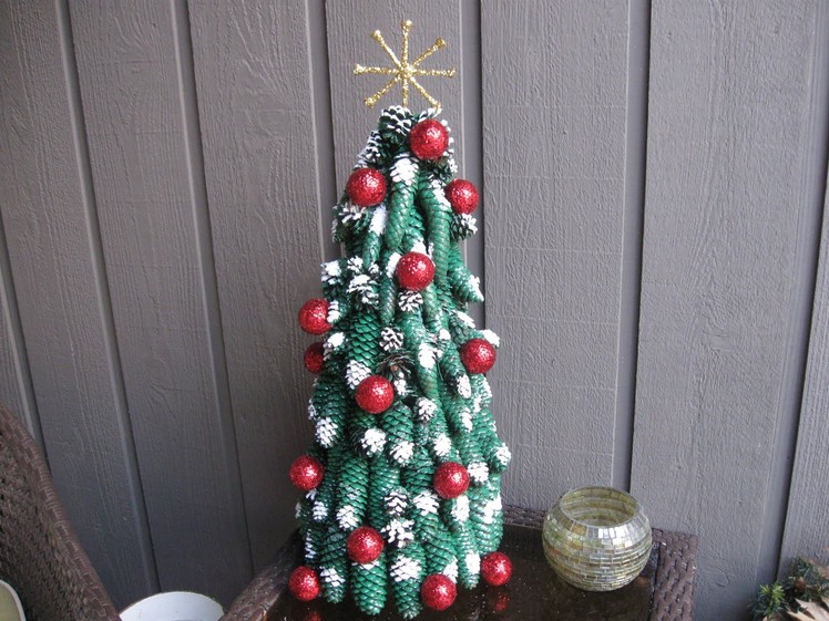 Pine Cone Christmas Tree with Golf Balls Craft Tutorial