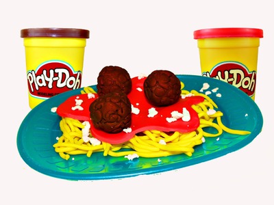 Play Doh Spaghetti Play Dough Food Meatballs and Clay Spaghetti DIY Tutorial